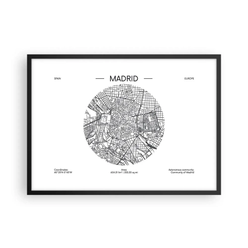 Plakat i sort ramme - Madrids anatomi - 70x50 cm