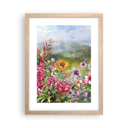 Plakat i ramme af lyst egetræ - En have, der er gået amok - 30x40 cm