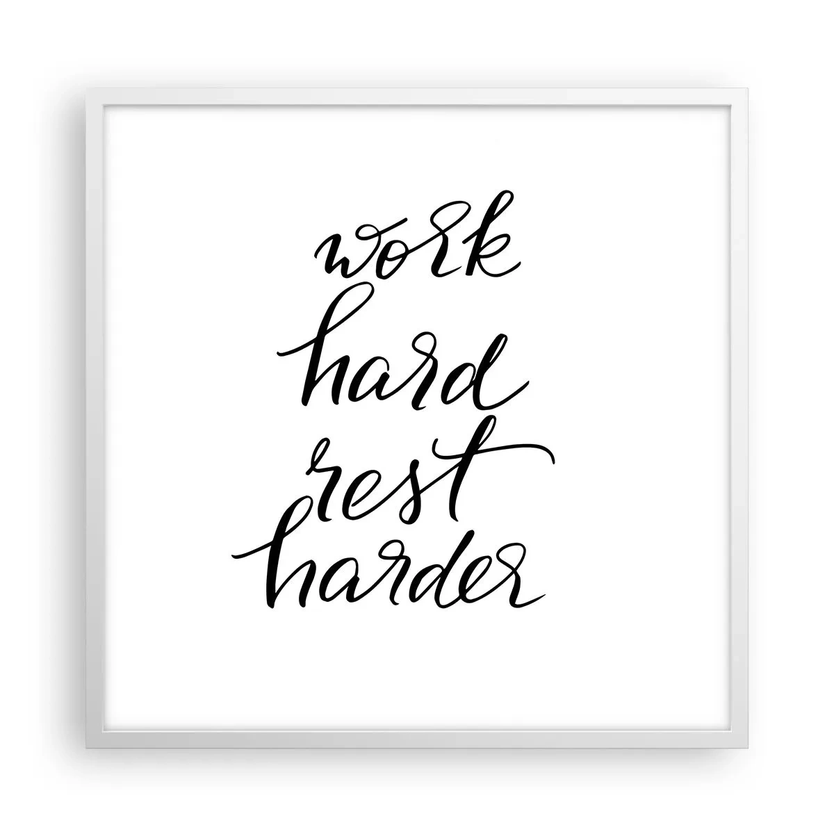 Plakat i hvid ramme - Balance i livet - 60x60 cm