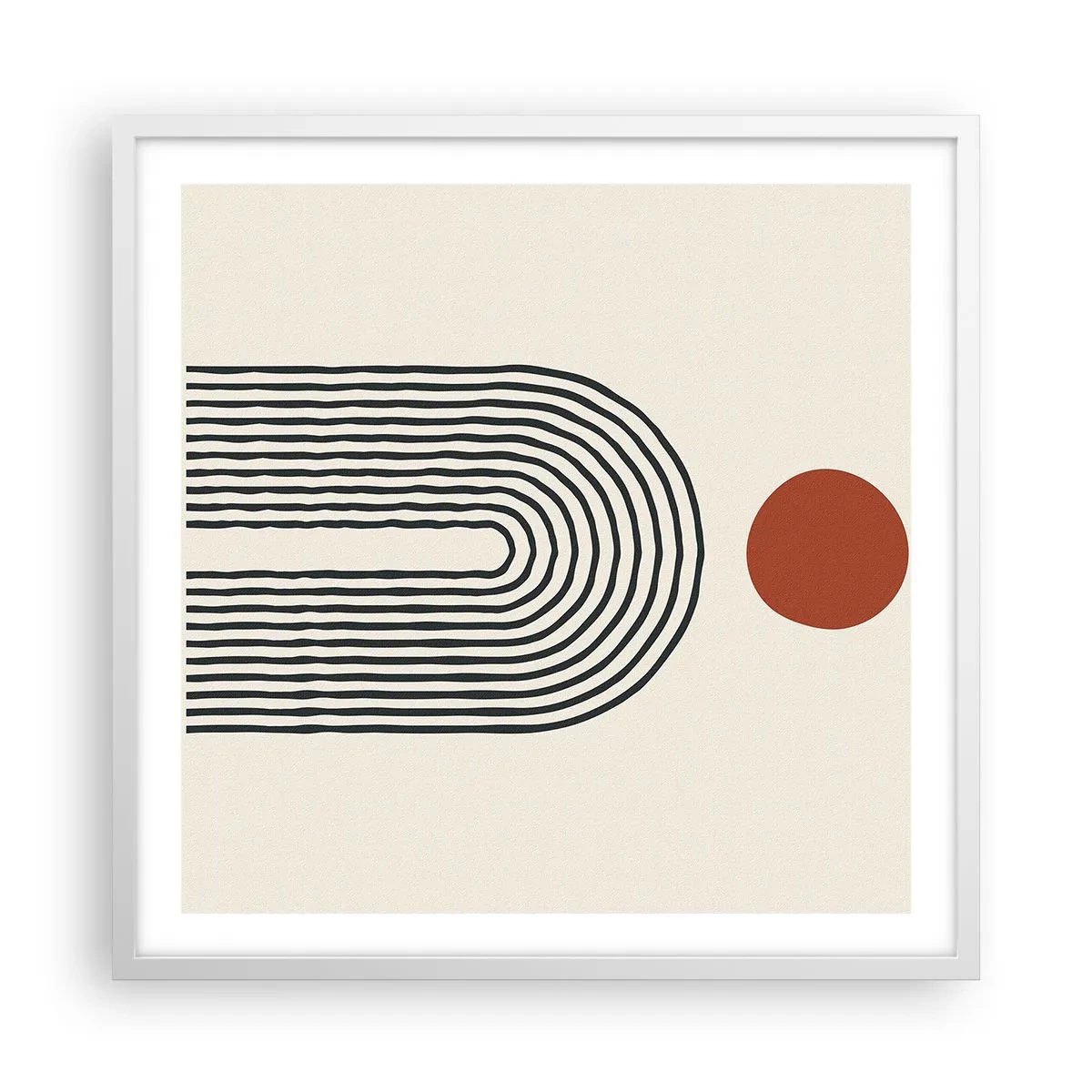 Plakat i hvid ramme - Magnetisme af former og farver - 60x60 cm