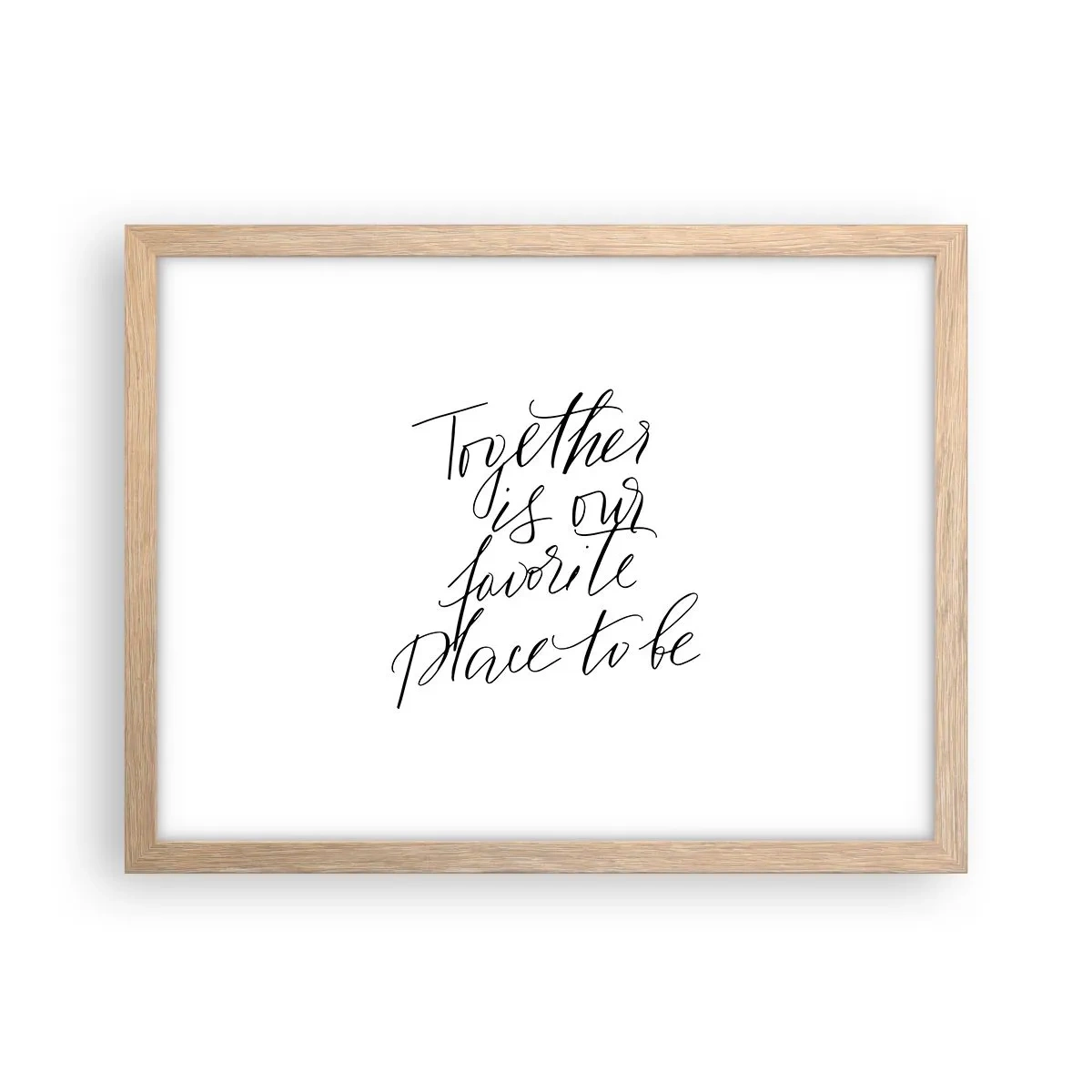 Plakat i ramme af lyst egetræ - Føler du det også? - 40x30 cm