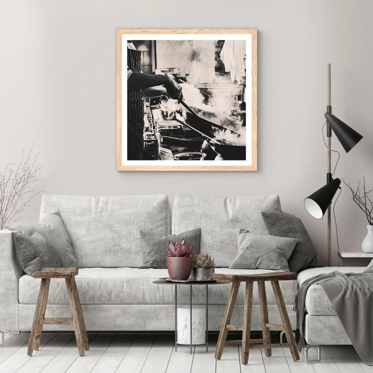 Plakat i ramme af lyst egetræ - Smagernes alkymi - 50x50 cm