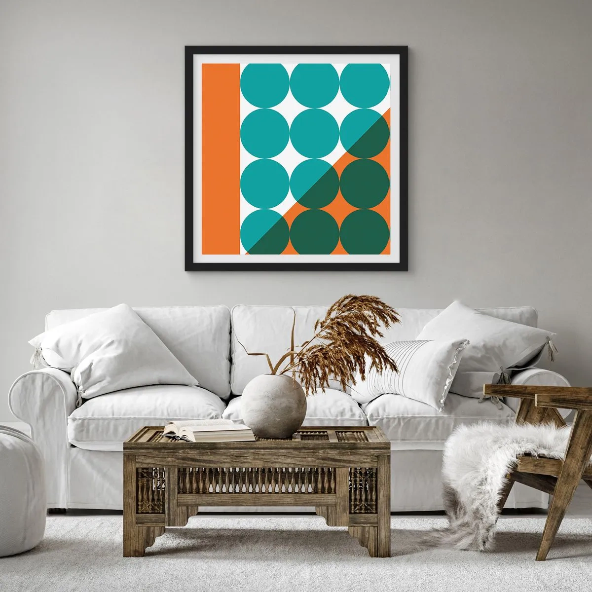 Plakat i sort ramme - Op og over - 60x60 cm