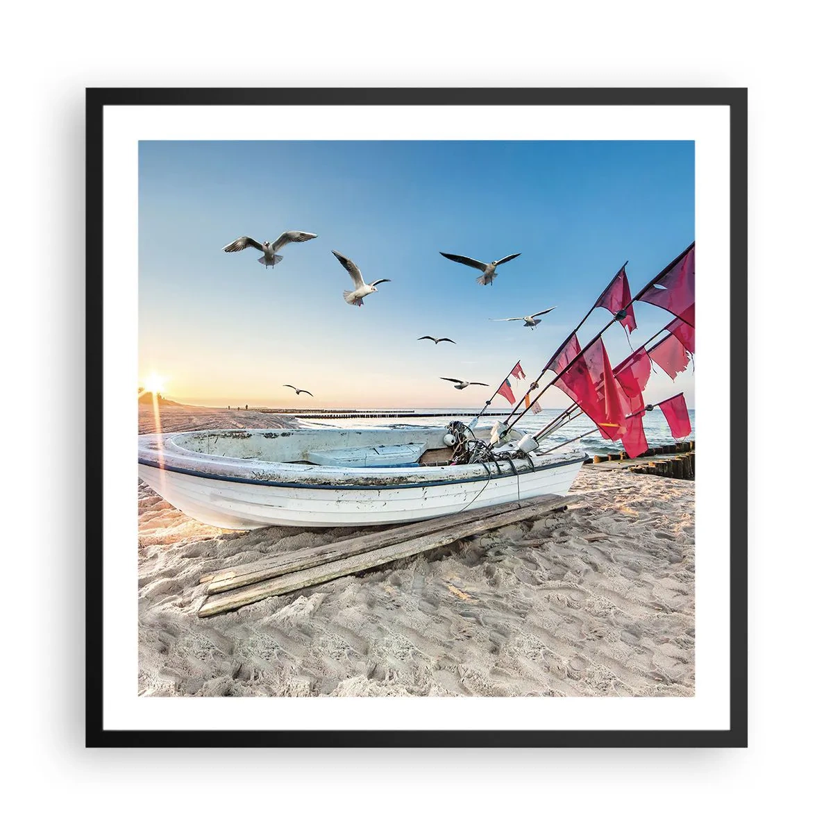 Plakat i sort ramme - Et velfortjent hvil - 60x60 cm