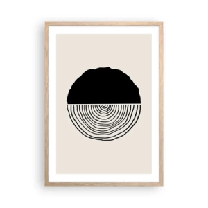 Plakat i ramme af lyst egetræ - Halvt og halvt - 50x70 cm