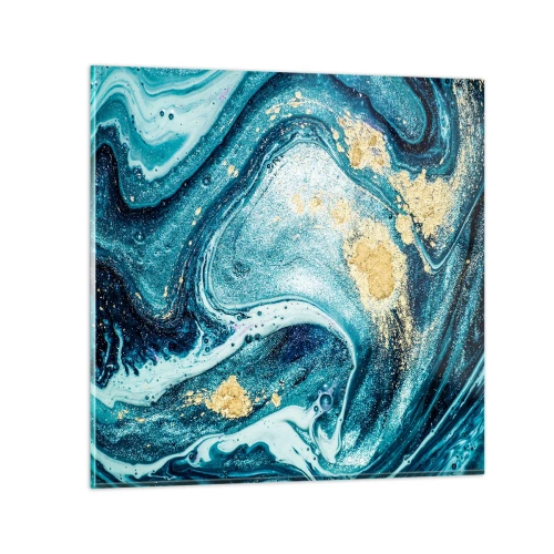 Billede på glas - Blå boblebad - 30x30 cm