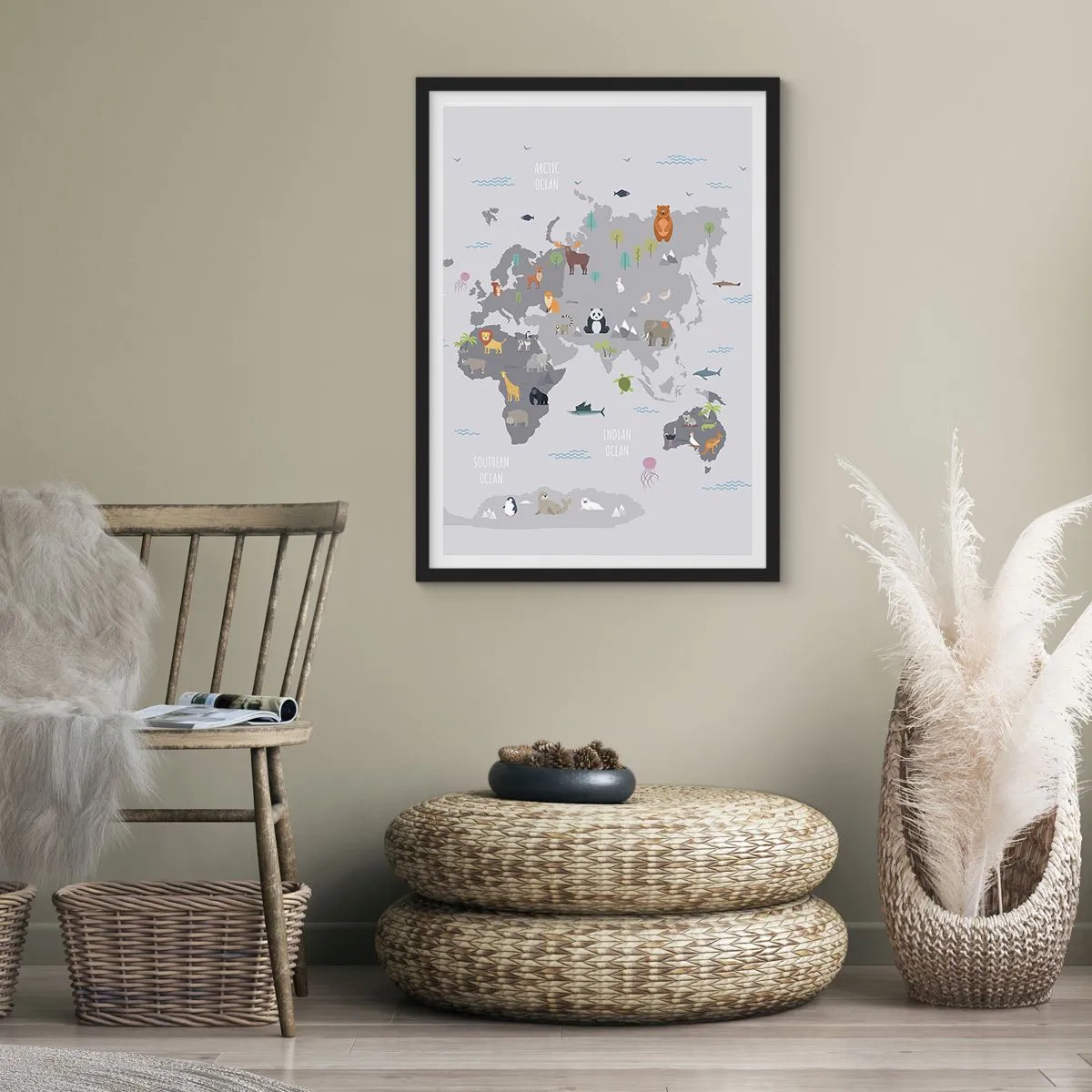 Plakat i sort ramme - Fortæl mig, hvor du er fra... - 30x40 cm