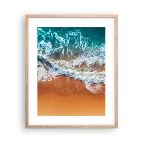 Plakat i ramme af lyst egetræ - Altid i tandem - 40x50 cm