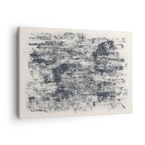 Lærredstryk - Billede på lærred - Abstrakt tåget komposition i grå nuancer - 70x50cm - Tågeagtig sammensætning - Moderne vægdekoration til stue og soveværelse ARTTOR