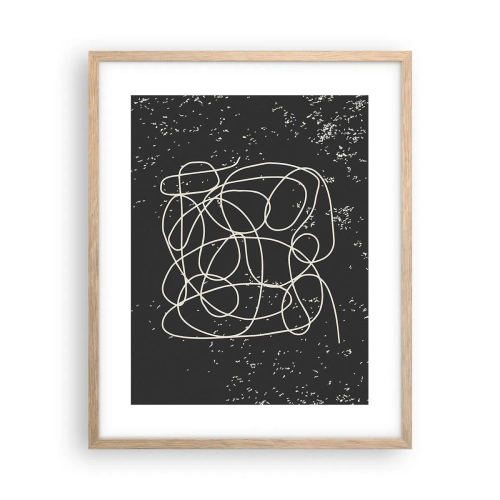 Plakat i ramme af lyst egetræ - Vandrende tanker - 40x50 cm