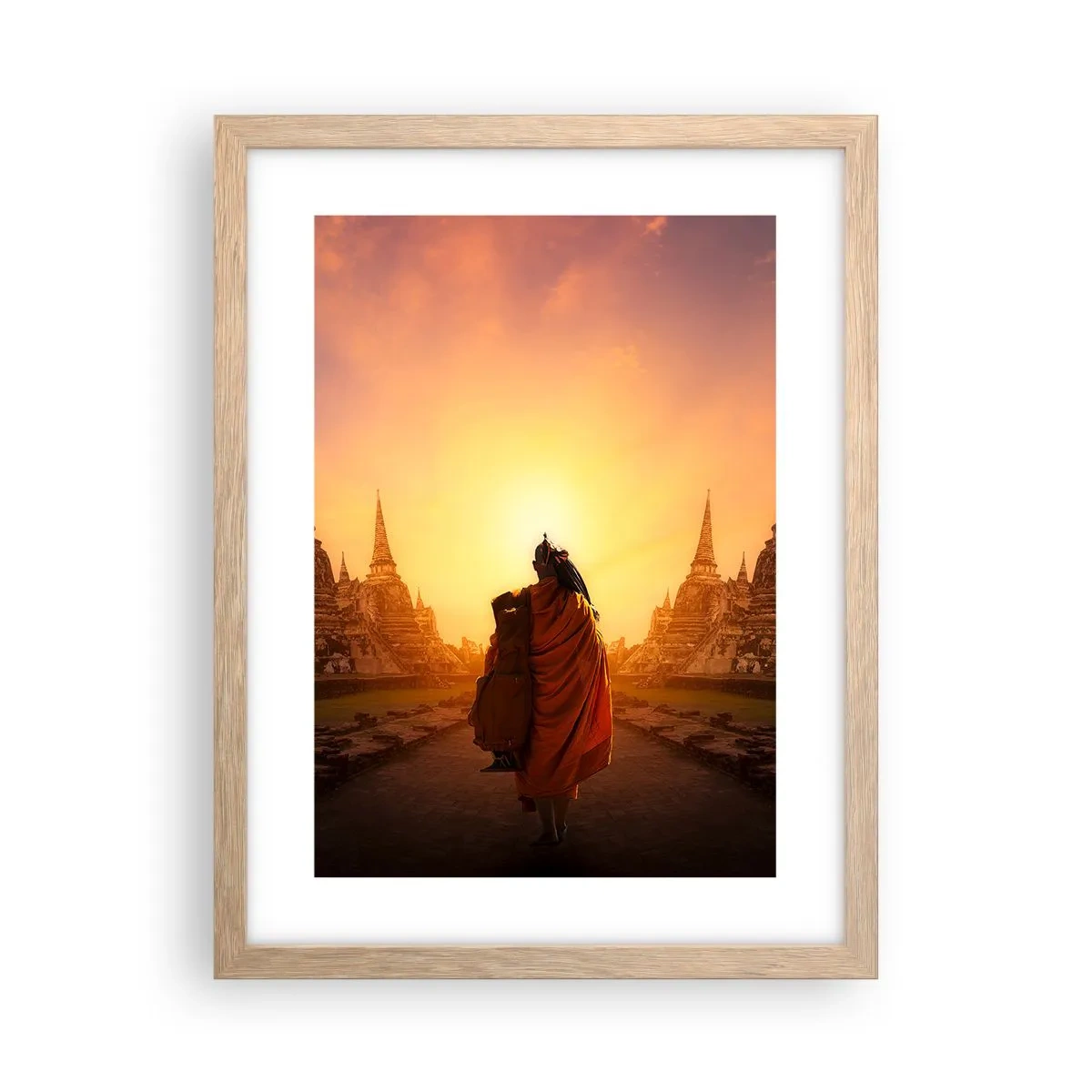 Plakat i ramme af lyst egetræ - I fred for evigt - 30x40 cm