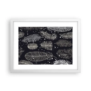 Plakat i hvid ramme - Fjerede blonder - 40x30 cm