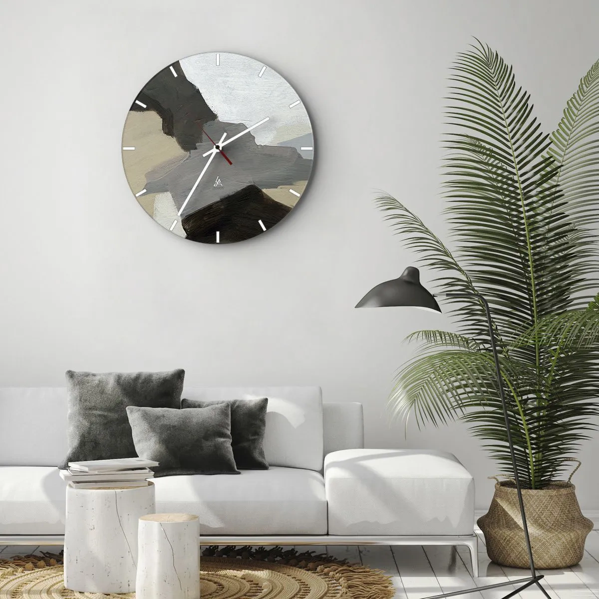 Vægur, Uret - Abstraktion: afsked med det grå - 40x40 cm
