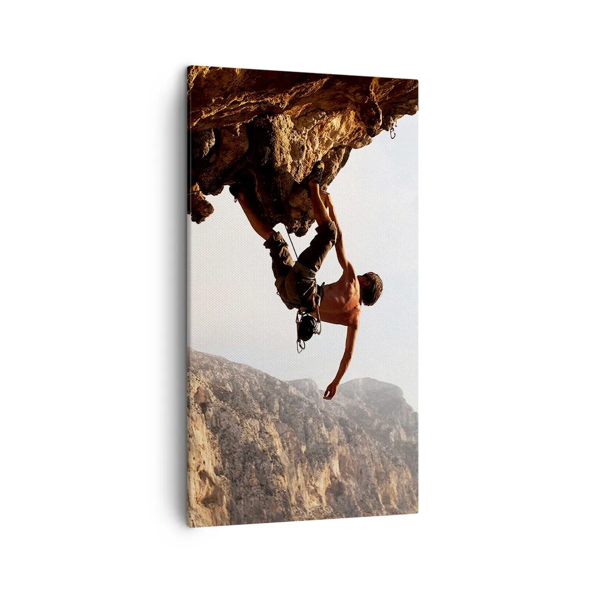 Lærredstryk - Billede på lærred - Verden skrumpede ind i en håndfuld på en klippeskrænt - 45x80 cm