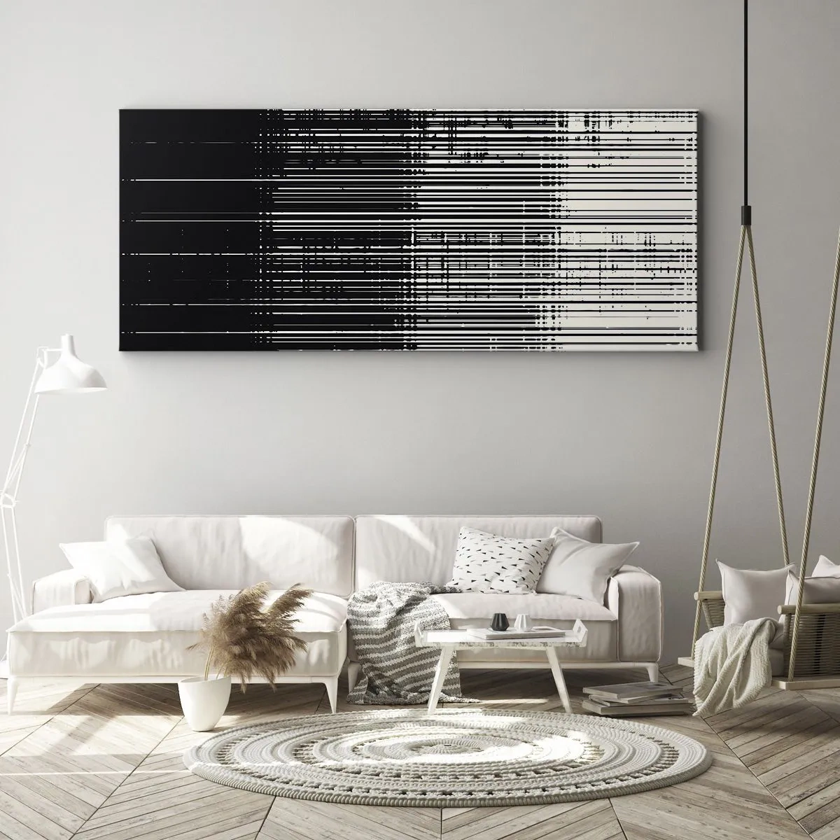 Lærredstryk - Billede på lærred - Bølger og vibrationer - 160x50 cm