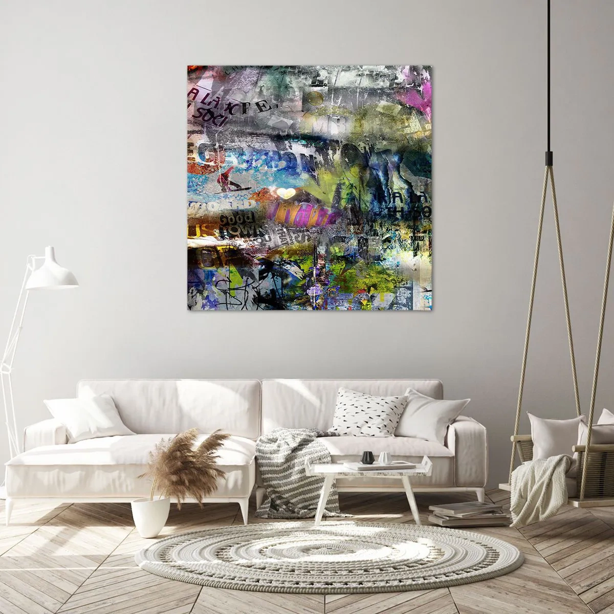 Lærredstryk - Billede på lærred - En collage af minder - 40x40 cm