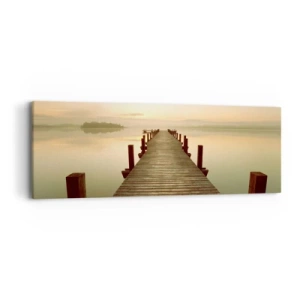 Lærredstryk - Billede på lærred - Før daggry, daggry, lys - 90x30 cm