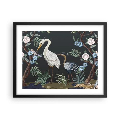 Plakat i sort ramme - Fugleparade - 50x40 cm