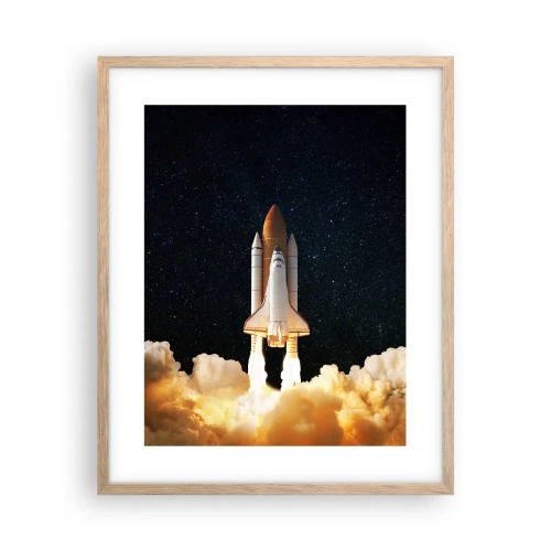 Plakat i ramme af lyst egetræ - Ad astra! - 40x50 cm