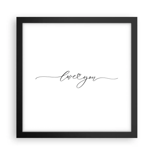 Plakat i sort ramme - Sort og hvid - 30x30 cm