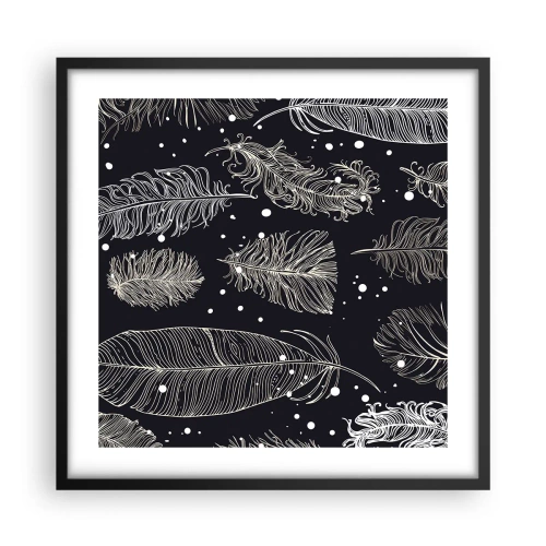 Plakat i sort ramme - Fjerede blonder - 50x50 cm