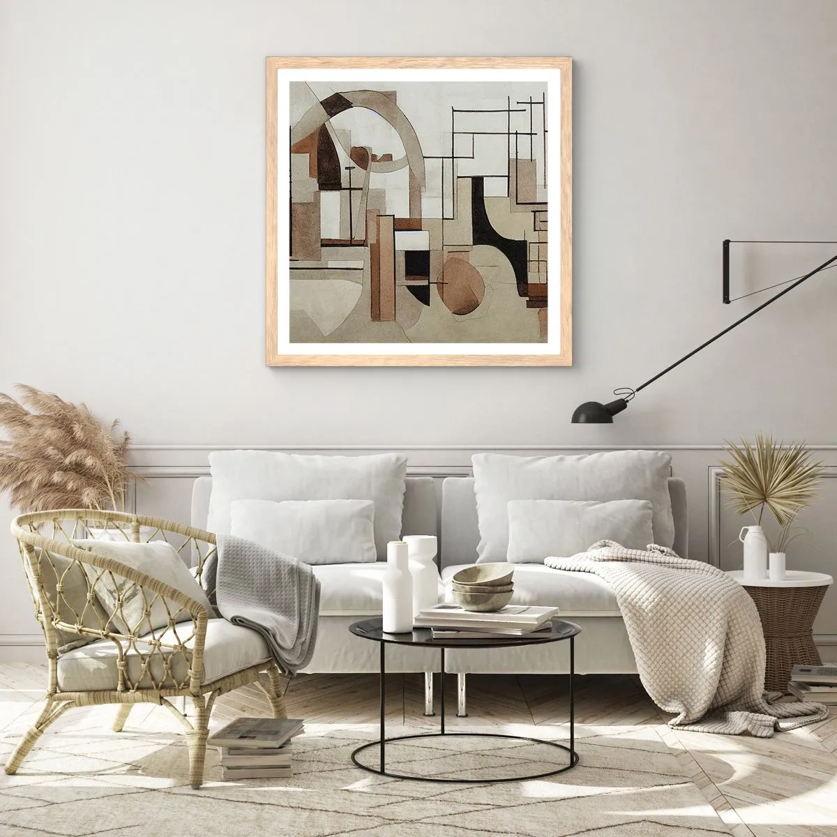 Plakat i ramme af lyst egetræ - Bybillede 2.0 - 30x30 cm