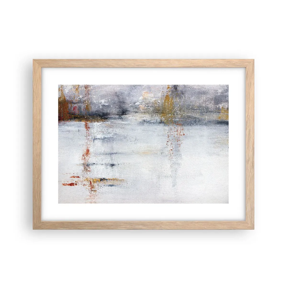 Plakat i ramme af lyst egetræ - Bag lufttæppet - 40x30 cm