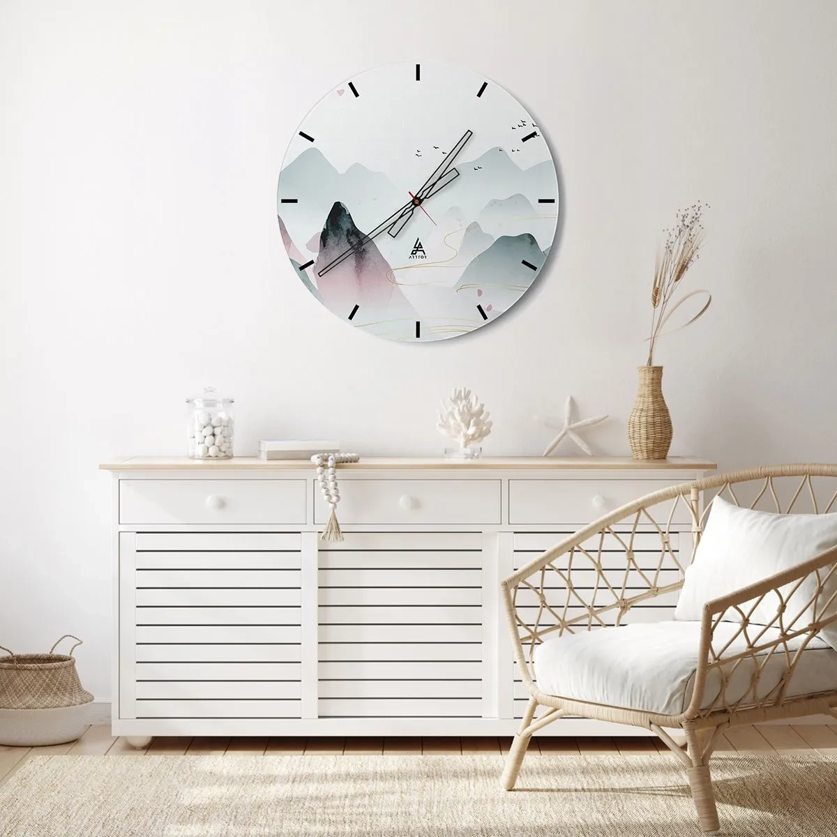 Vægur, Uret - Over toppene - 40x40 cm