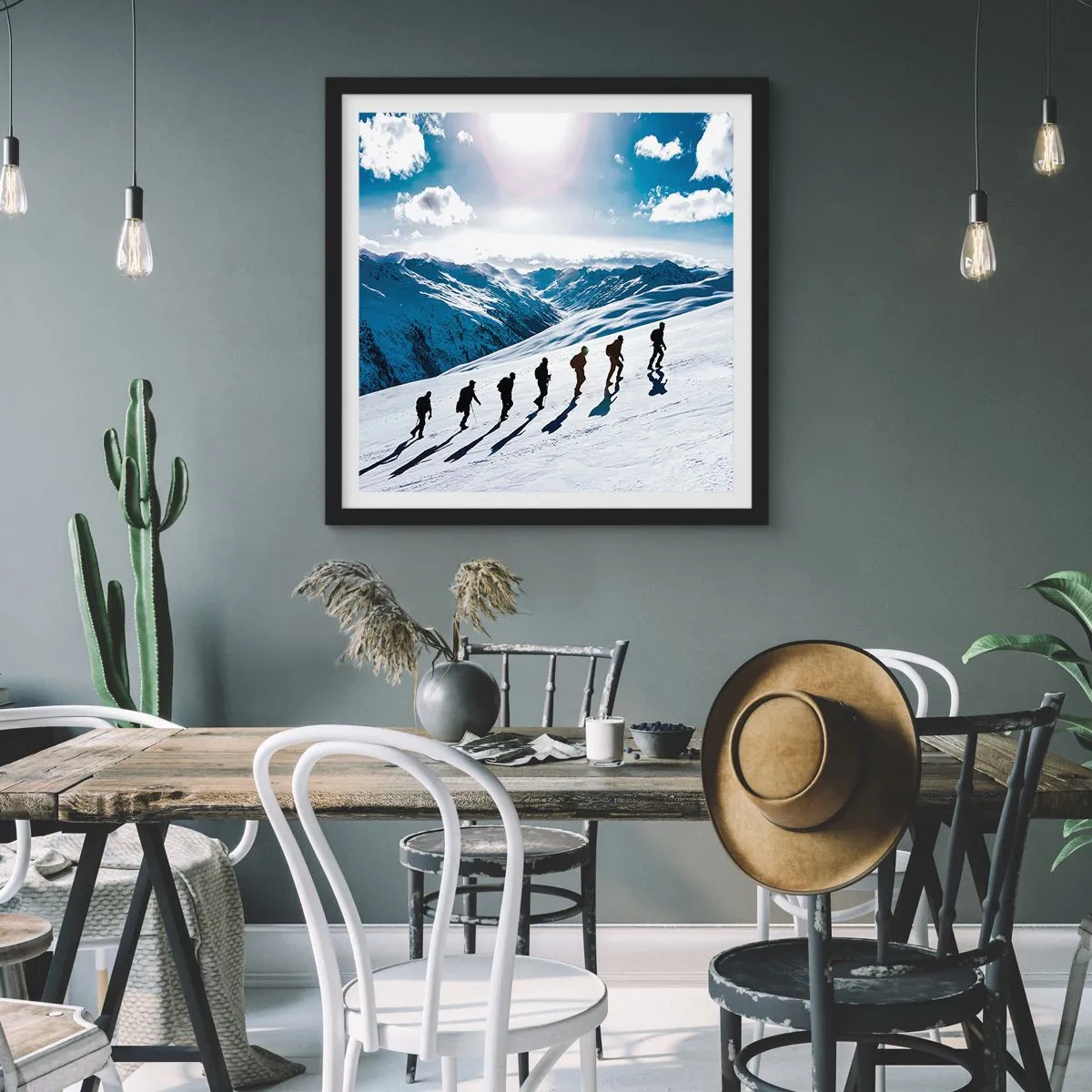 Plakat i sort ramme - Det vindende hold - 60x60 cm