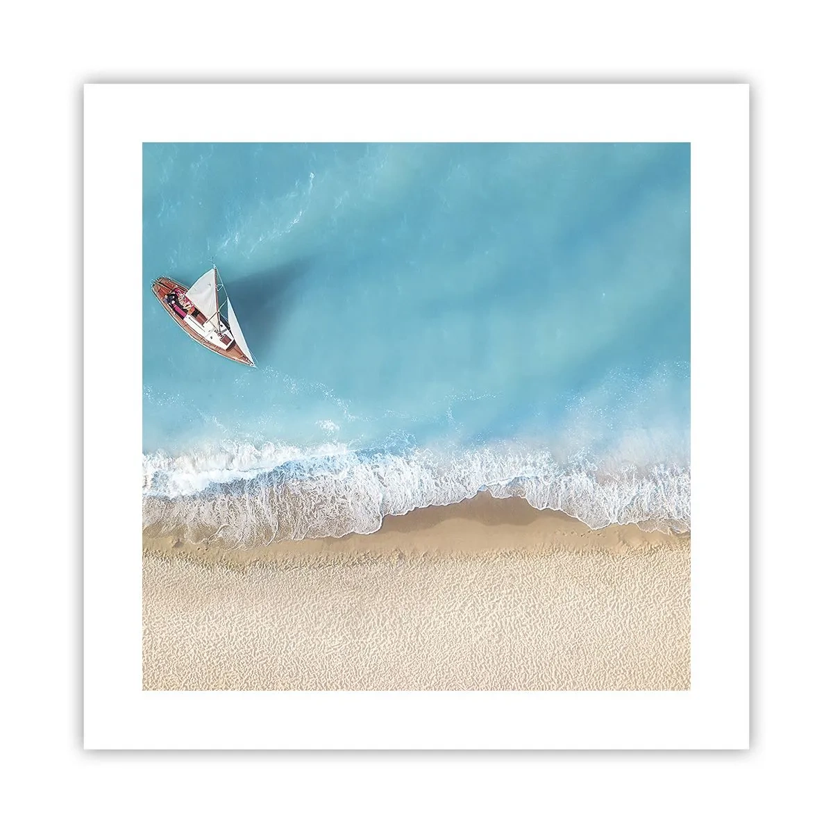 Plakat - På grænsen mellem blå og guld - 40x40 cm