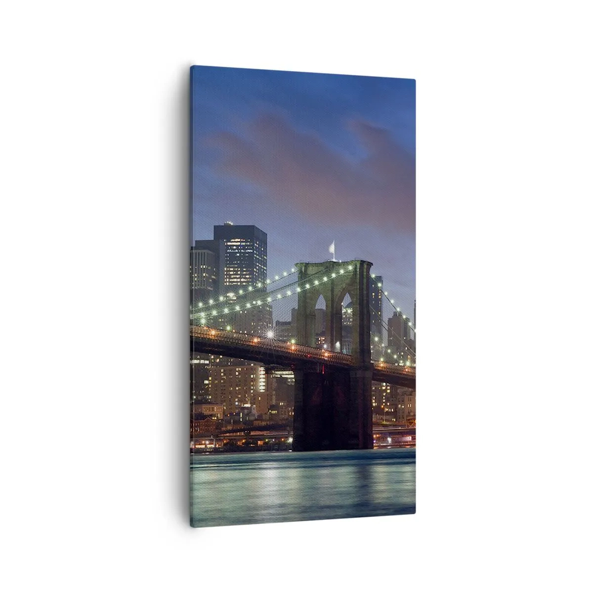 Lærredstryk - Billede på lærred - Lys op om natten - 55x100 cm