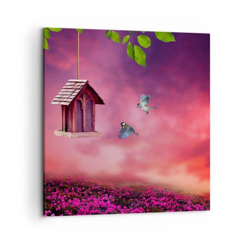 Lærredstryk - Billede på lærred - Invitation til middag - 50x50 cm