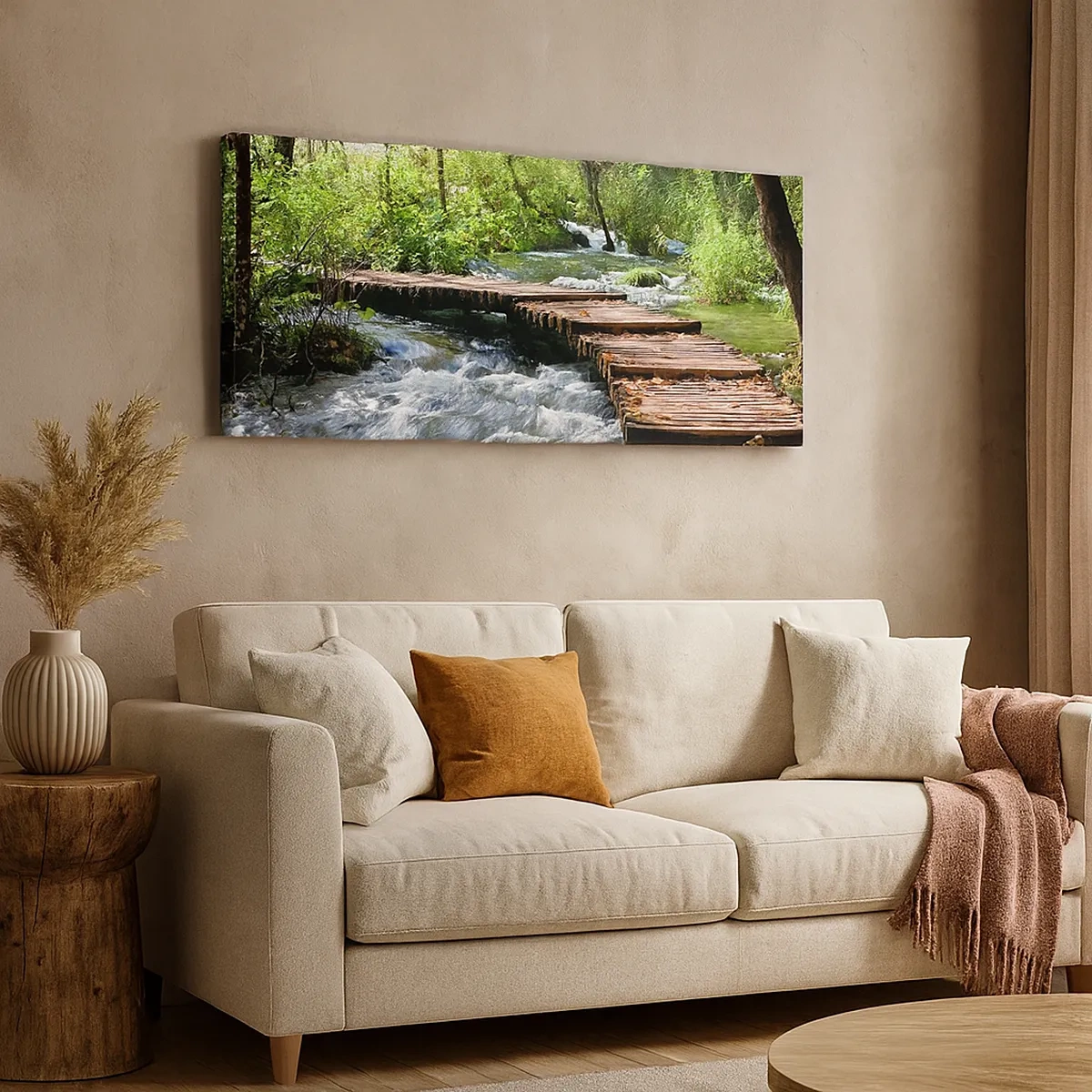 Lærredstryk - Billede på lærred - Over en skummende kaskade - 30x30 cm