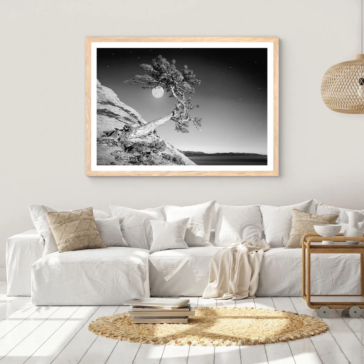 Plakat i ramme af lyst egetræ - Den sejrrige kriger - 50x40 cm