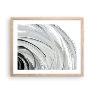 Plakat i ramme af lyst egetræ - Orbital komposition - 50x40 cm