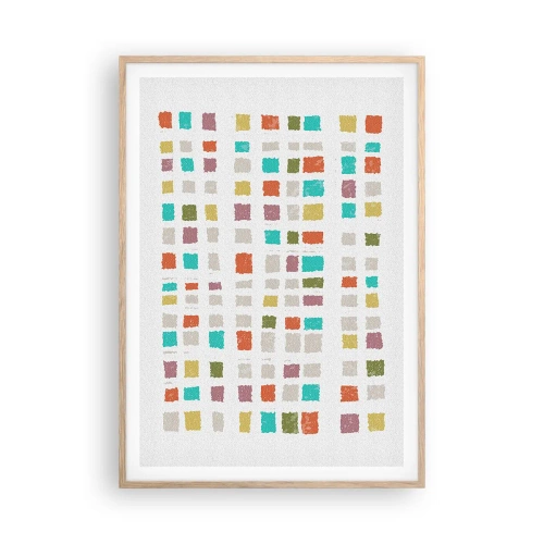 Plakat i ramme af lyst egetræ - Ukendt leg - 70x100 cm