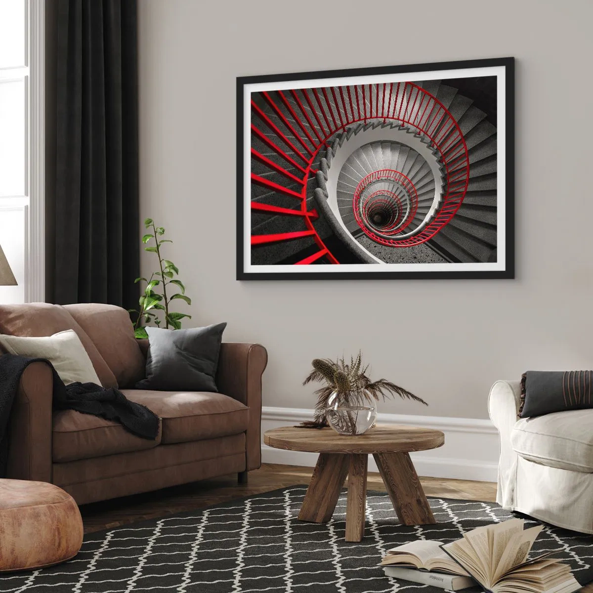 Plakat i sort ramme - Arkitektoniske lege - 100x70 cm