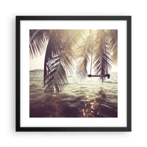 Plakat i sort ramme - Du kan svæve i skyerne efter behag - 40x40 cm