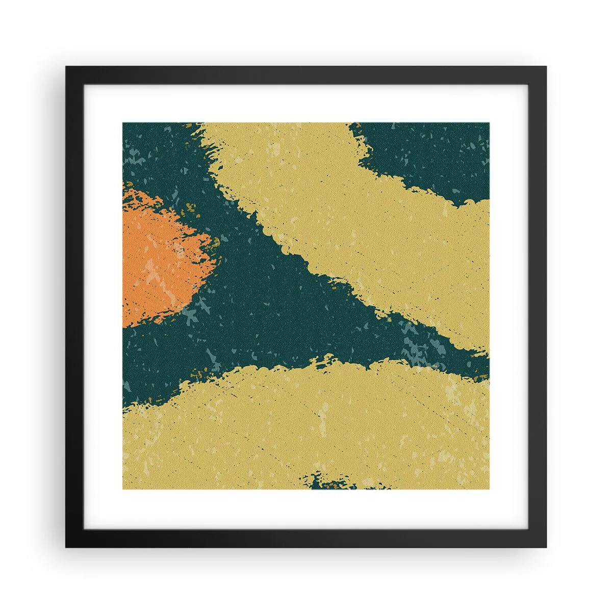 Plakat i sort ramme - Abstraktion - i slowmotion - 40x40 cm