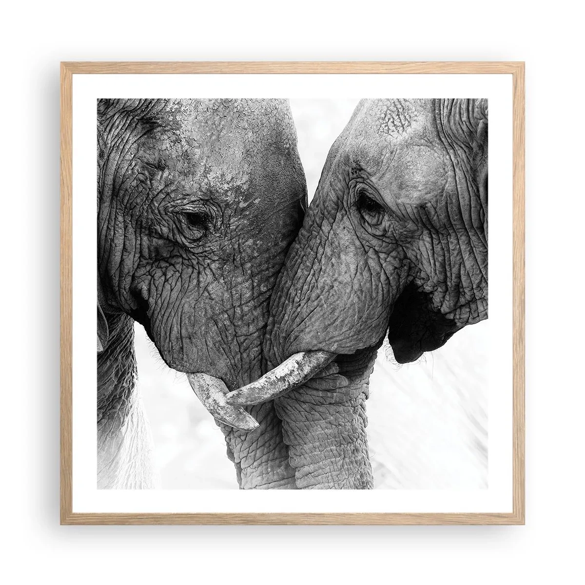Plakat i ramme af lyst egetræ - Hjertelig tilståelse - 60x60 cm