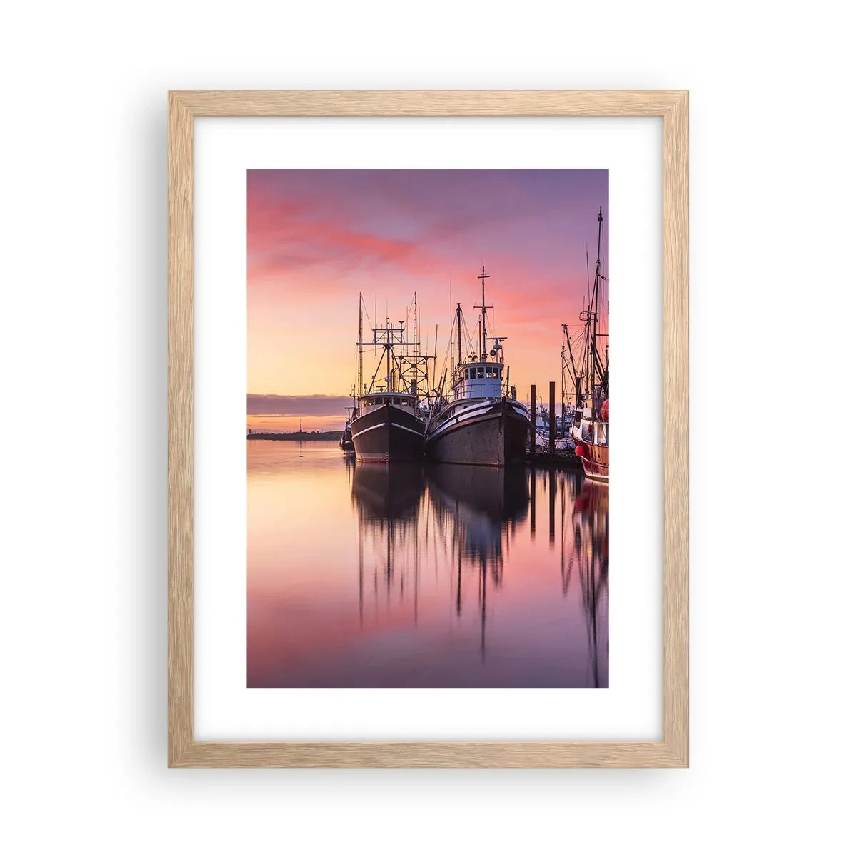 Plakat i ramme af lyst egetræ - Før den næste dag - 30x40 cm