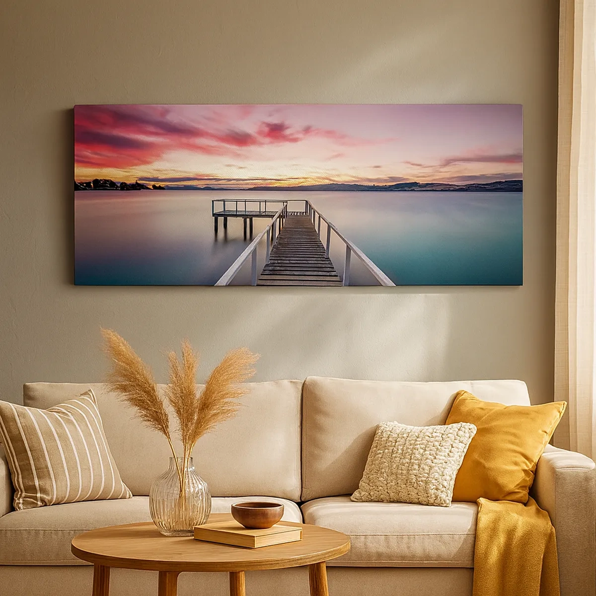 Lærredstryk - Billede på lærred - Aftenens blide flamme - 30x30 cm