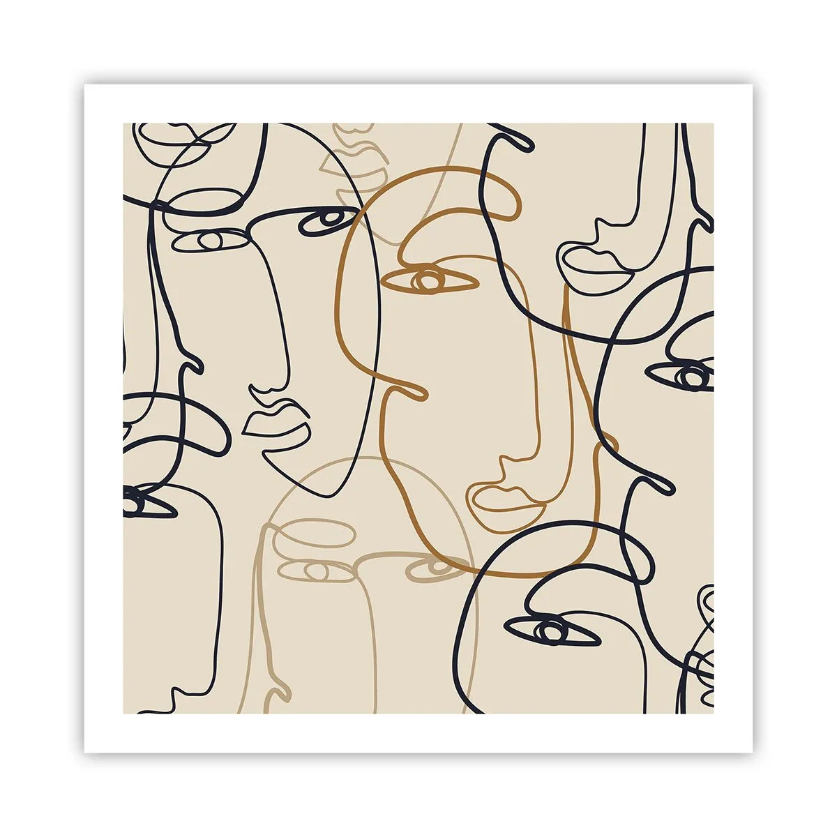 Plakat - Portræt ganget med hinanden - 60x60 cm