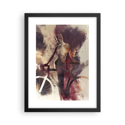 Plakat i sort ramme - I marmor former den cyklende sjæl - 30x40 cm