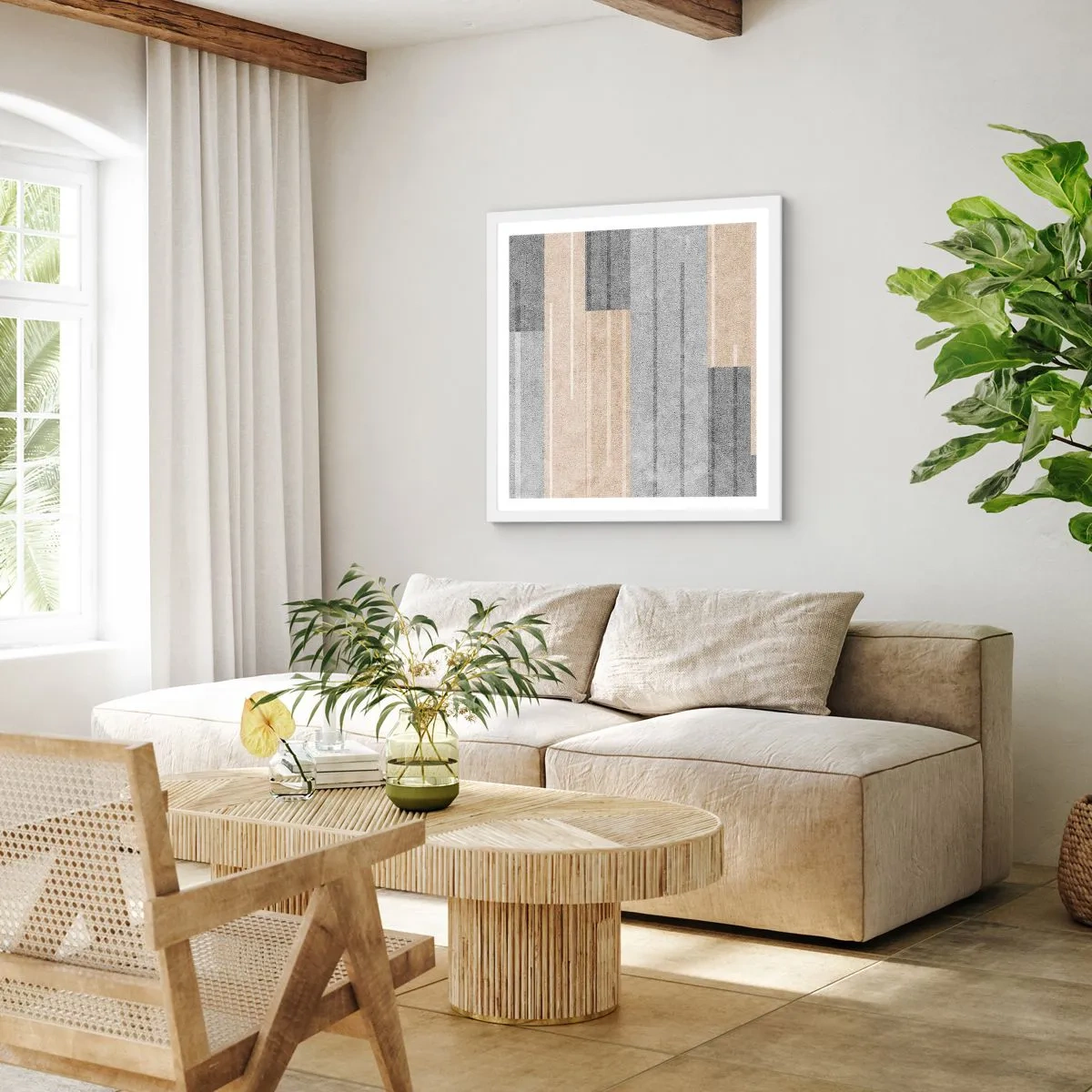 Plakat i hvid ramme - Komposition: hold den lodret - 40x40 cm