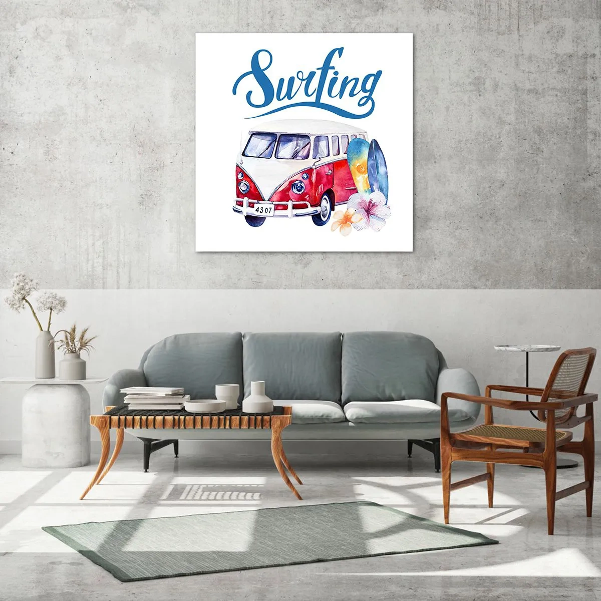 Billede på glas - Agurk - en klassiker for surferen - 50x50 cm