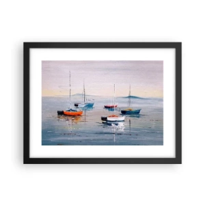 Plakat i sort ramme - Et velfortjent hvil - 40x30 cm