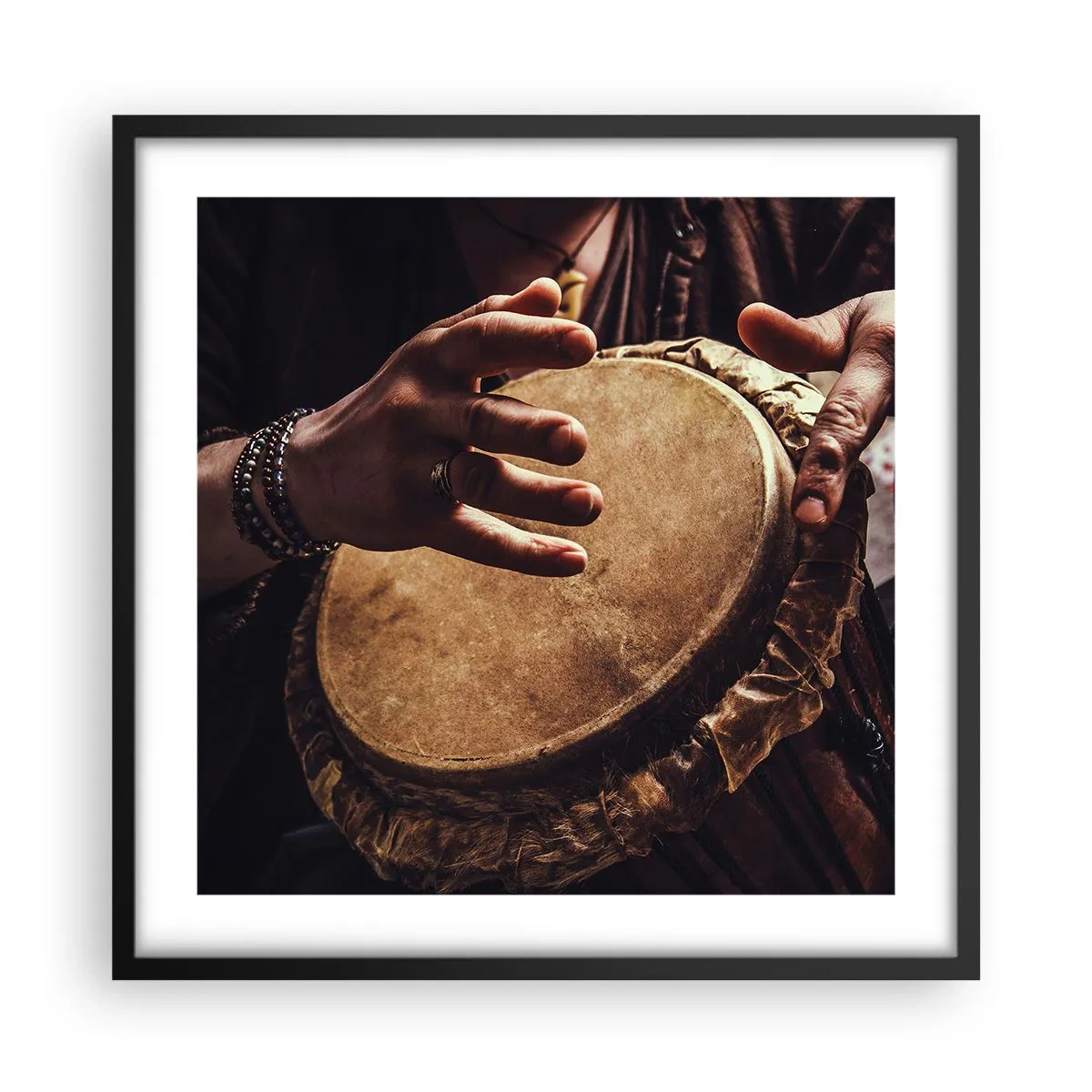 Plakat i sort ramme - I hjertets rytme - 50x50 cm