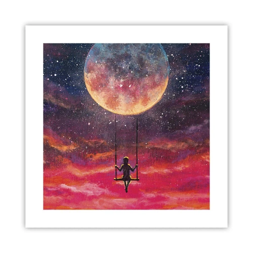 Plakat - Glæd dig i skyerne - 40x40 cm