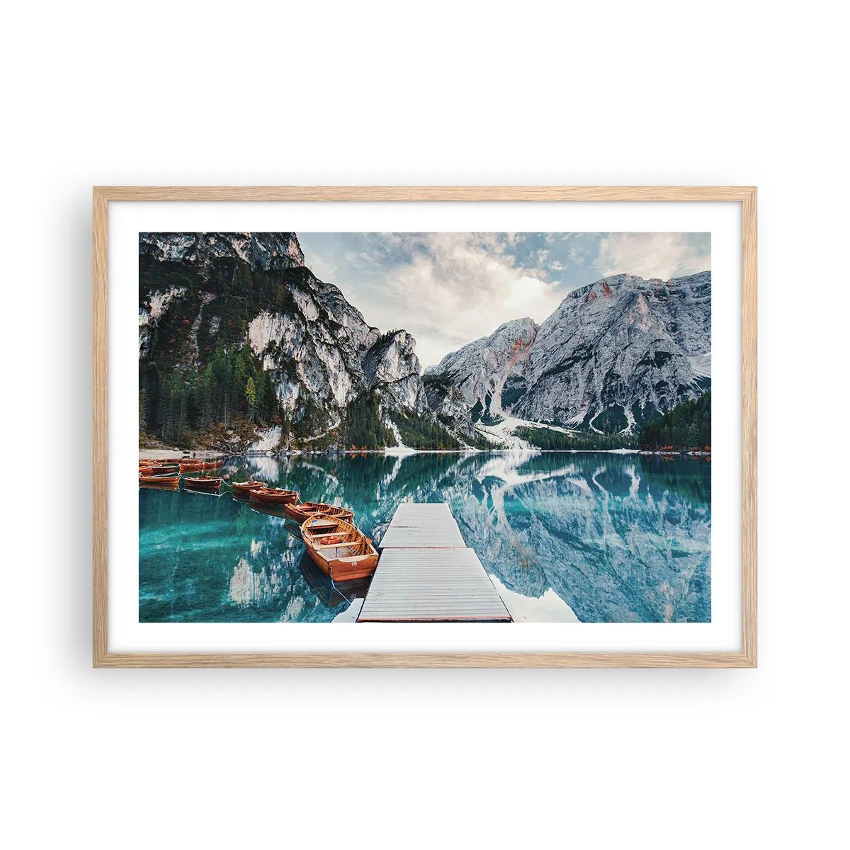 Plakat i ramme af lyst egetræ - Vi vil vise dig skønheden - 70x50 cm